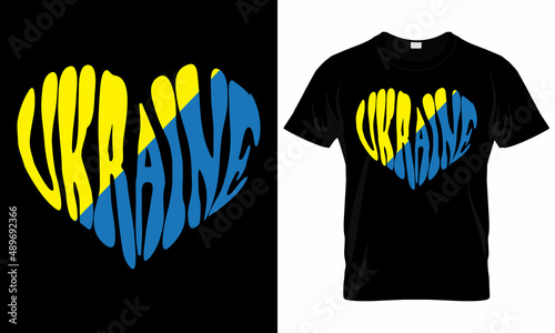 Ukraine Heart Word Art - Ukraine T shirt Design - Ukraine Flag T shirt