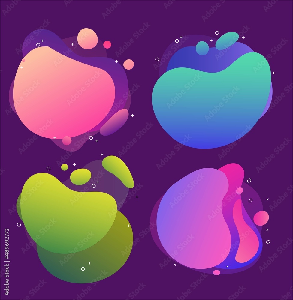 Set of liquid banners