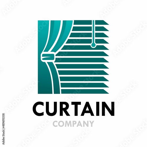 Curtain design logo template illustration