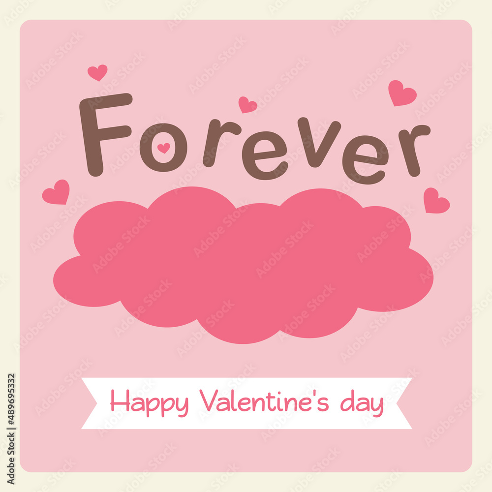 Valentine's day card in pastel style.