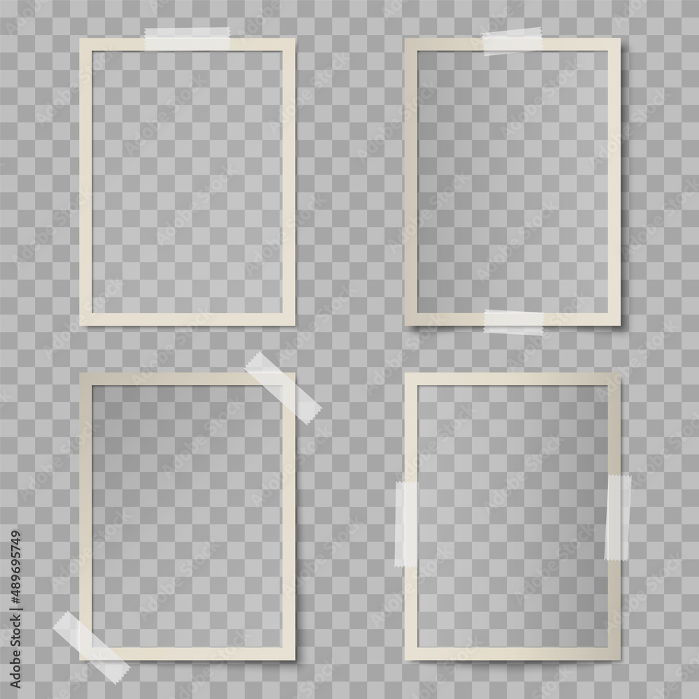 Fototapeta premium Mockup collection of beige vintage old photograph