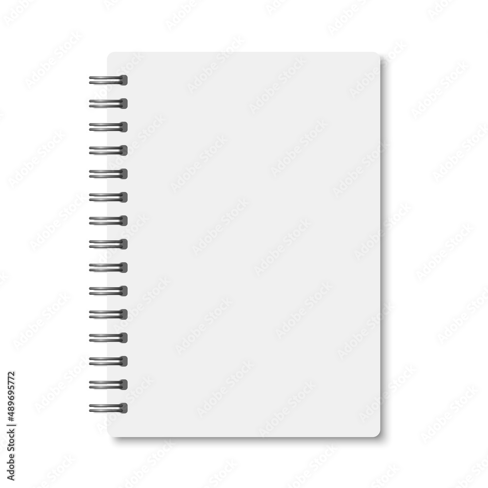 White realistic a6 notebook opened with shadows White realistic a6 notebook opened with shadows