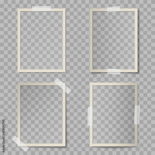 Mockup collection of beige vintage old photograph