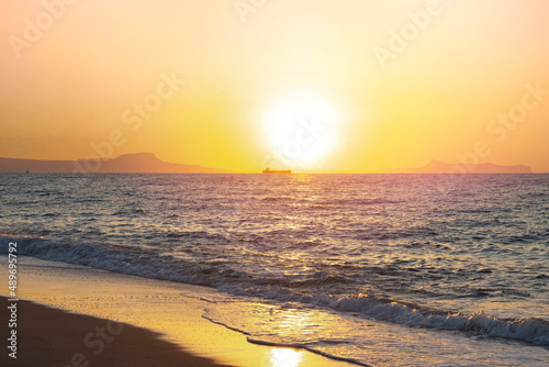 Beautiful sunset in Rethymno  Crete  Greece