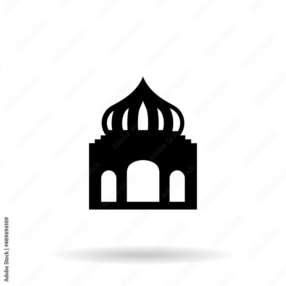 Islamic template, stencil, pattern, gray mosque, icon, isolated on a white background. Vector. Mosque icon minimal. Islamic template, stencil, pattern, gray mosque, icon, isolated on a white background. Vector. Mosque icon minimal.