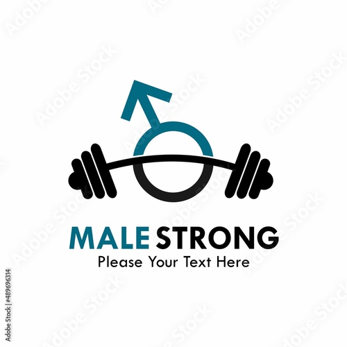 Male strong logo template illustration