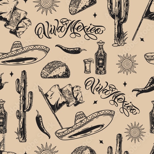 Mexican national design with lettering