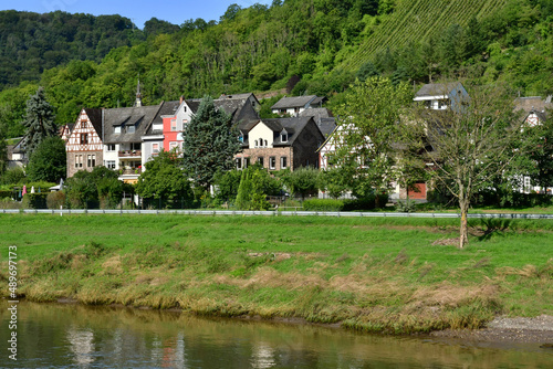 Moselle valley; Germany- august 11 2021 : valley of vineyard