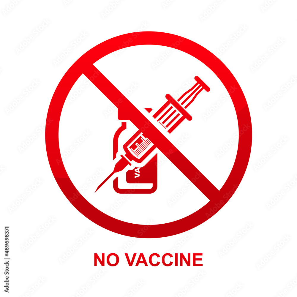 No vaccine sign isolated on white background vector illustration ...