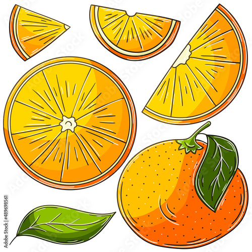 Set of vector illustrations in hand drawn style