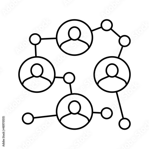 chain of businessmen shareholders line icon vector illustration