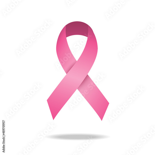 Breast cancer awareness pink ribbon.