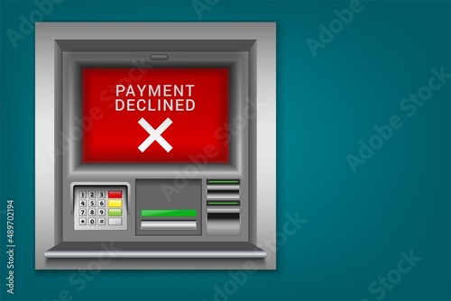 No cash at ATM declined payment vector
