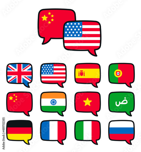 Language speech bubble icons