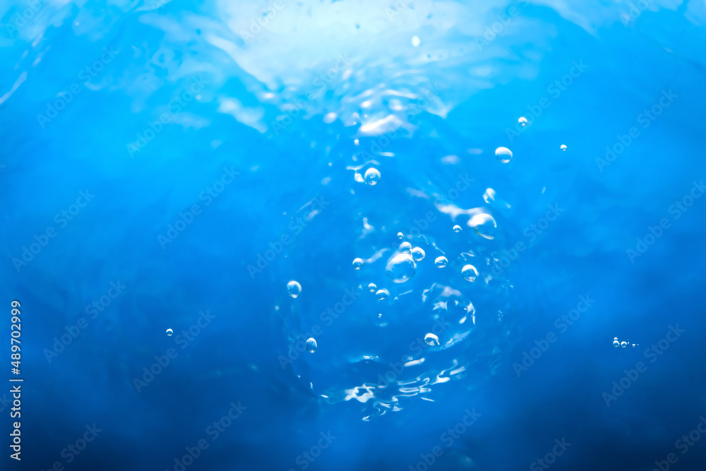 青い綺麗な水と泡のテクスチャ