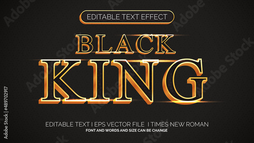 Editable Text Effect Black Gold Style