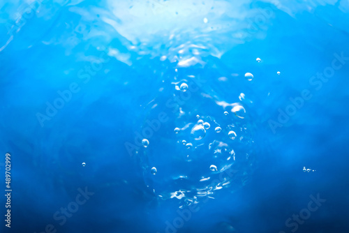 青い綺麗な水と泡のテクスチャ