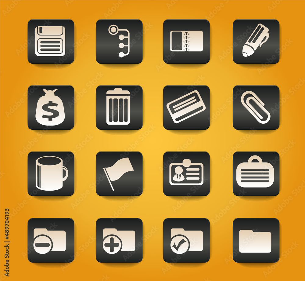 Office simple vector icons