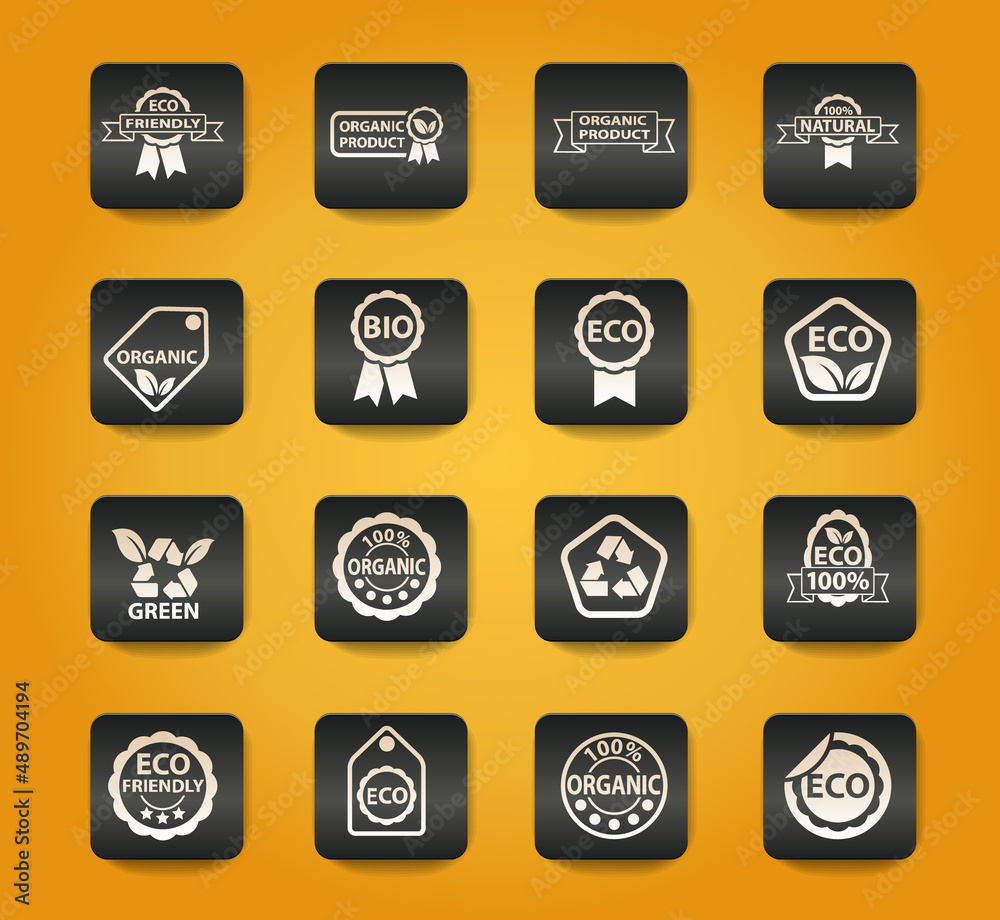 eco label icon set eco label icon set