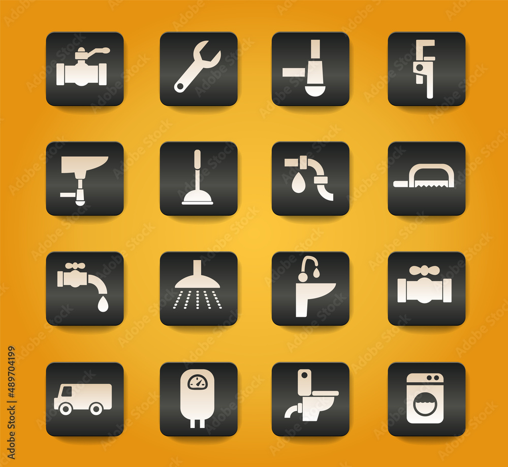 plumbing service icon set plumbing service icon set