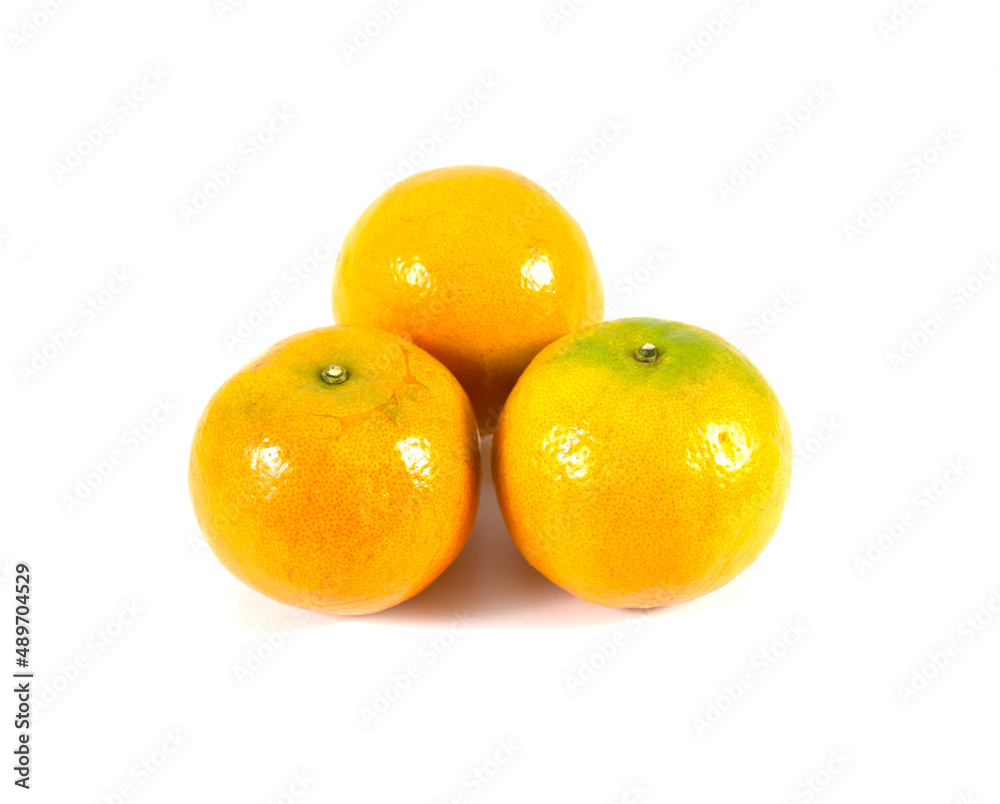 three oranges isolated on a white background three oranges isolated on a white background