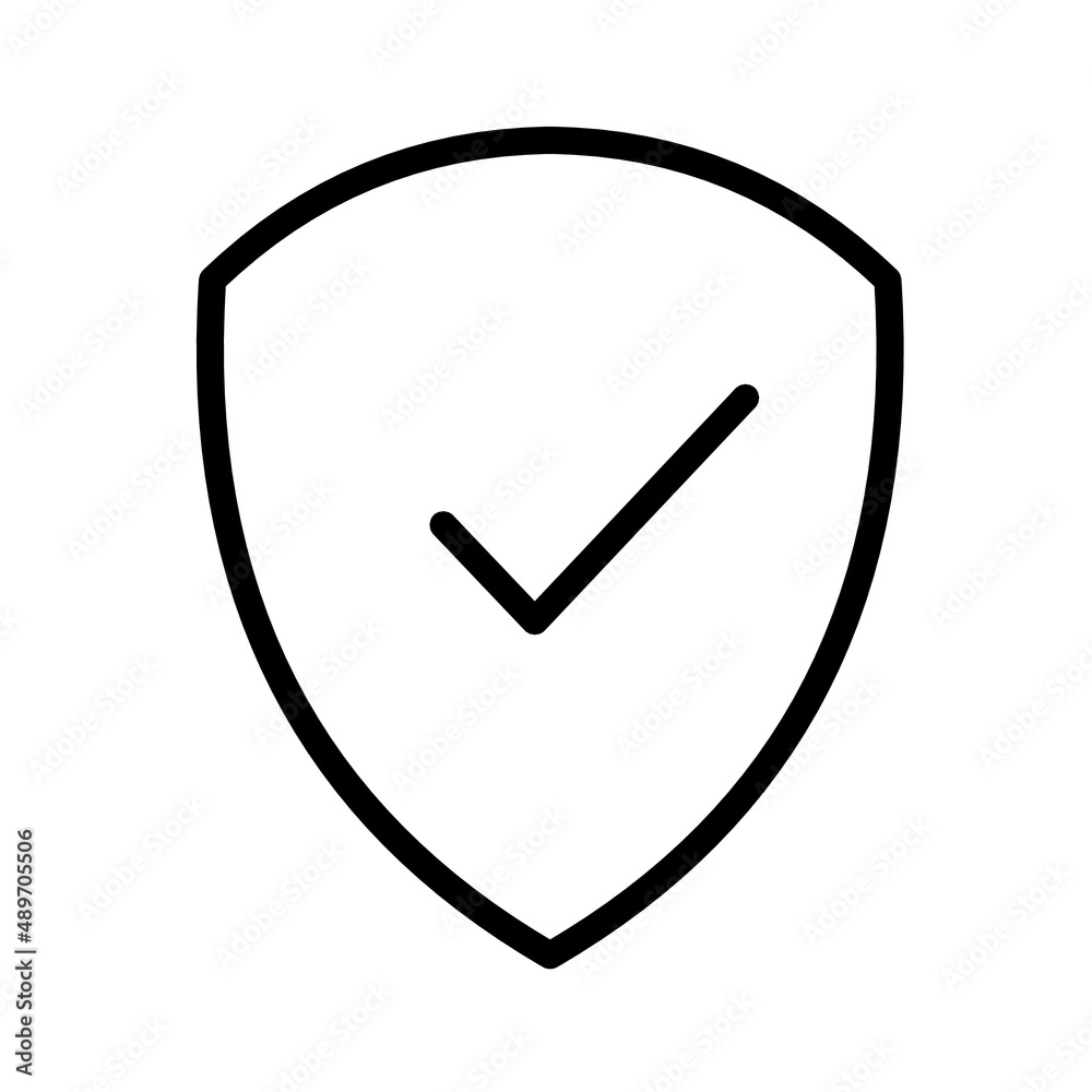 illustration of security guarantee icon, shield with check mark icon illustration of security guarantee icon, shield with check mark icon