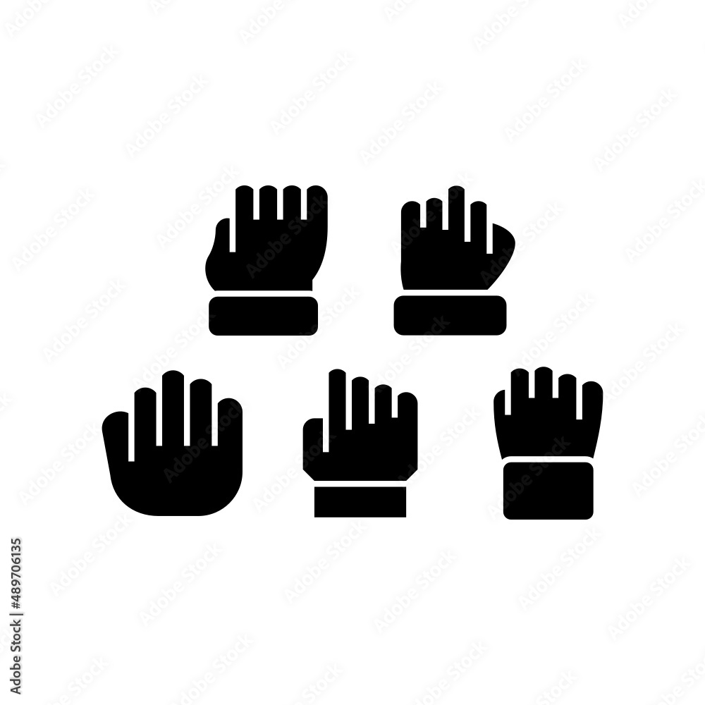 Obraz premium Fist Icon Set Vector Illustration