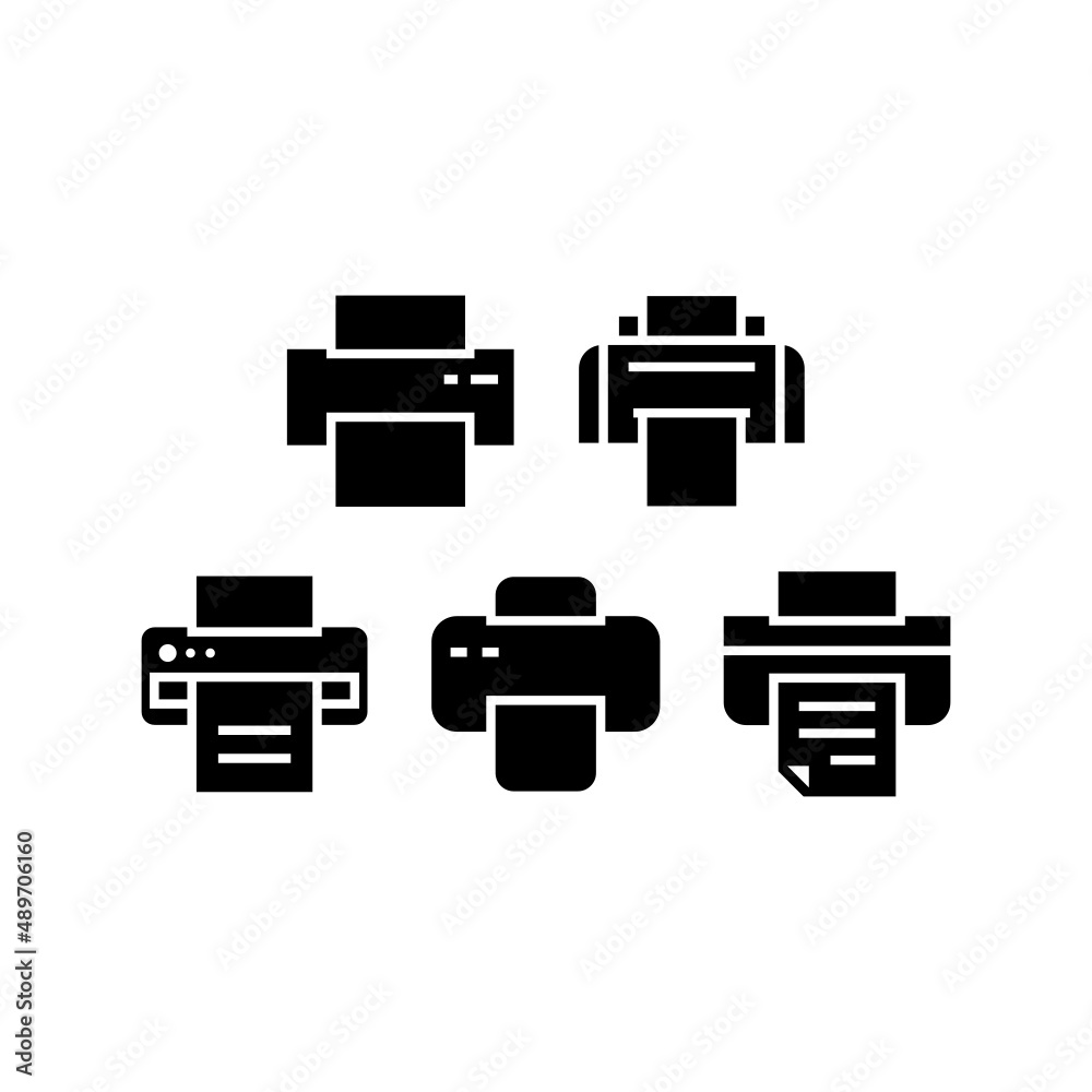 Printer Icon Set Vector Illustration Printer Icon Set Vector Illustration