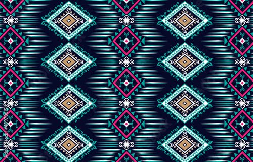 Ikat geometric folklore ornament. Tribal ethnic vector texture. 
Seamless striped pattern in Aztec style. Figure tribal embroidery. 
Indian, Scandinavian, Gypsy, Mexican, folk pattern.
