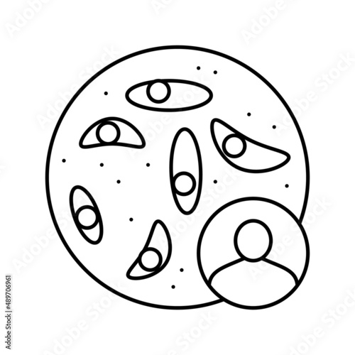 toxoplasmosis disease line icon vector illustration