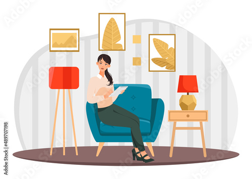 Woman relaxing at home
