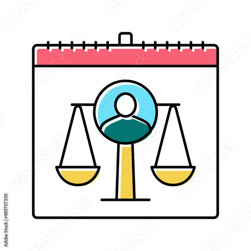 human rights day color icon vector illustration