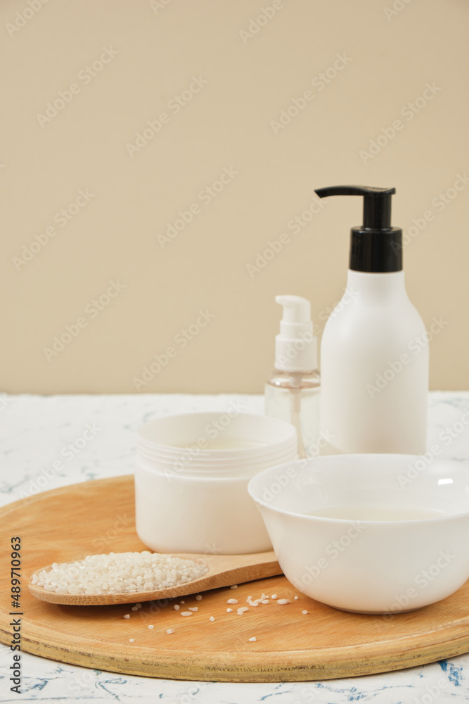 cosmetics based on rice, rice water, natural cosmetics for skin and hair care