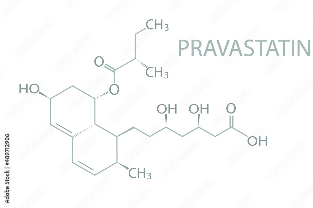 Pravastatin molecular skeletal chemical formula.	