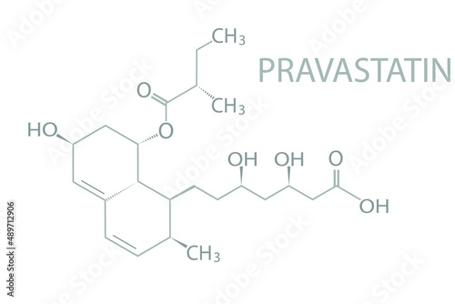 Pravastatin molecular skeletal chemical formula.	 photo