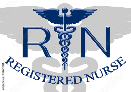 Registered Nurse Graphic Emblem D is an illustration of a registered nurse design. Includes a caduceus medical symbol and RN text. Great for t-shirt designs, embroidery designs or promotional material
