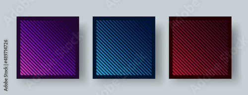 Abstract Gradient Background Set. Futuristic Gradient Backgrounds. Square Format for Social Media Post