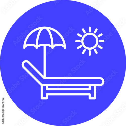 Sun Bed Icon Style