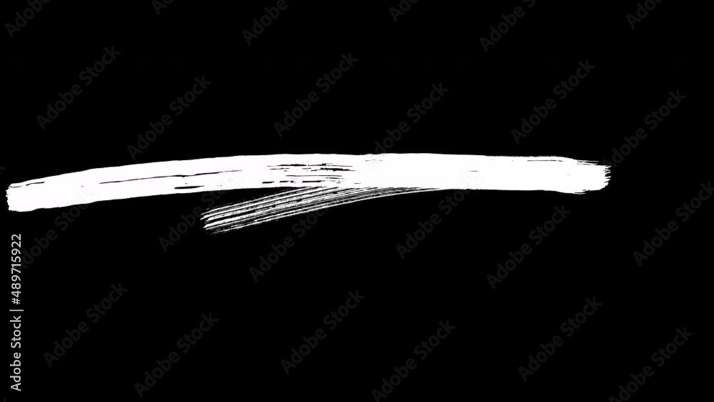 Freehand abstract brush stroke animation on black background