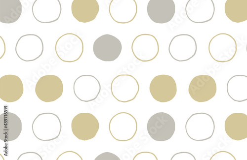 手描きのかわいい大きいドット　シームレスパターン背景装飾イラスト　水玉模様