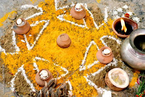 Hindu Rituals in wedding hawan phere in india photo