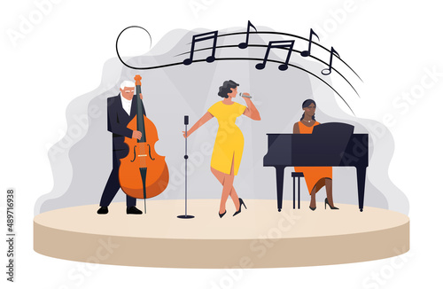 Jazz band on scene