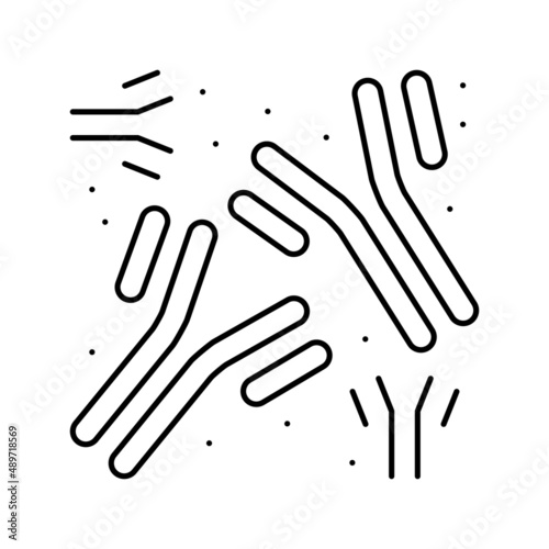 antibodies of disease line icon vector illustration