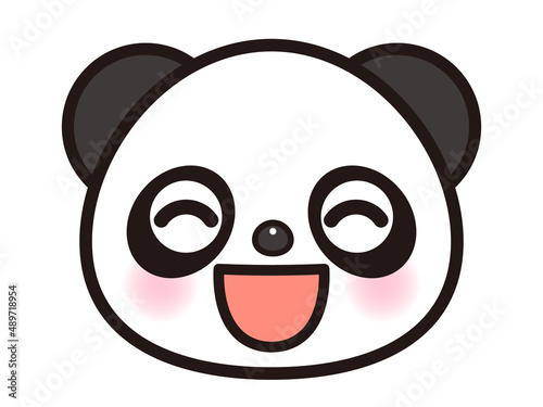 笑顔のパンダの顔アイコン＿ベクター