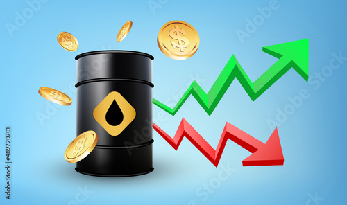 Rising crude oil prices concept, vector illustration