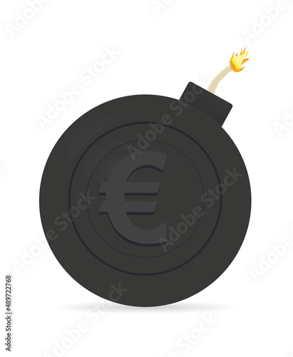 European EUR sign bomb. vector