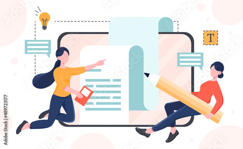 Team of copywriters concept