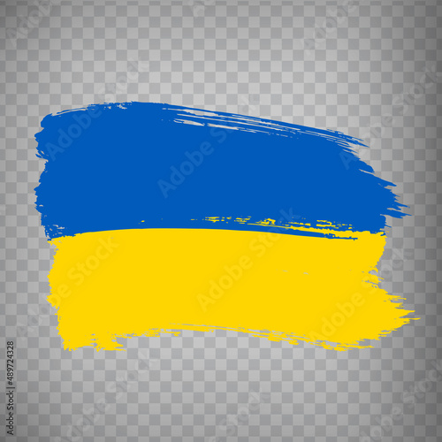 Flag Ukraine, brush stroke background.  Flag of Ukraine on transparent background your web site design, app, UI.  EPS10.