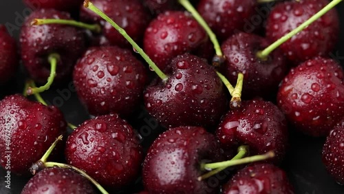Cherry fruit, Closeup of a cherry, red cherry fruit, drops on cherries, cherries fruit, cherry fruit 