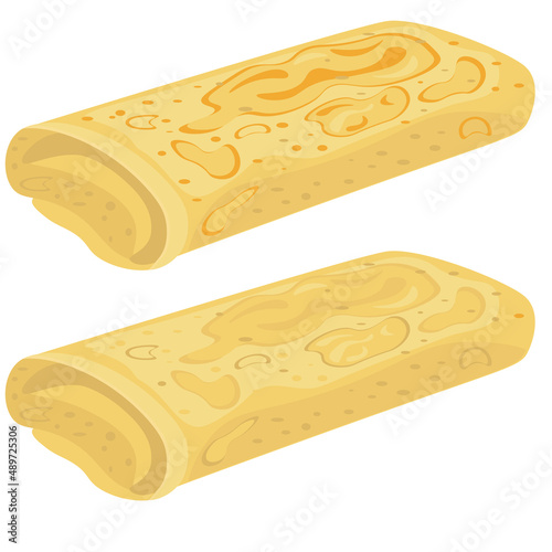 Rolled pancakes. Vector illustration on a white background.